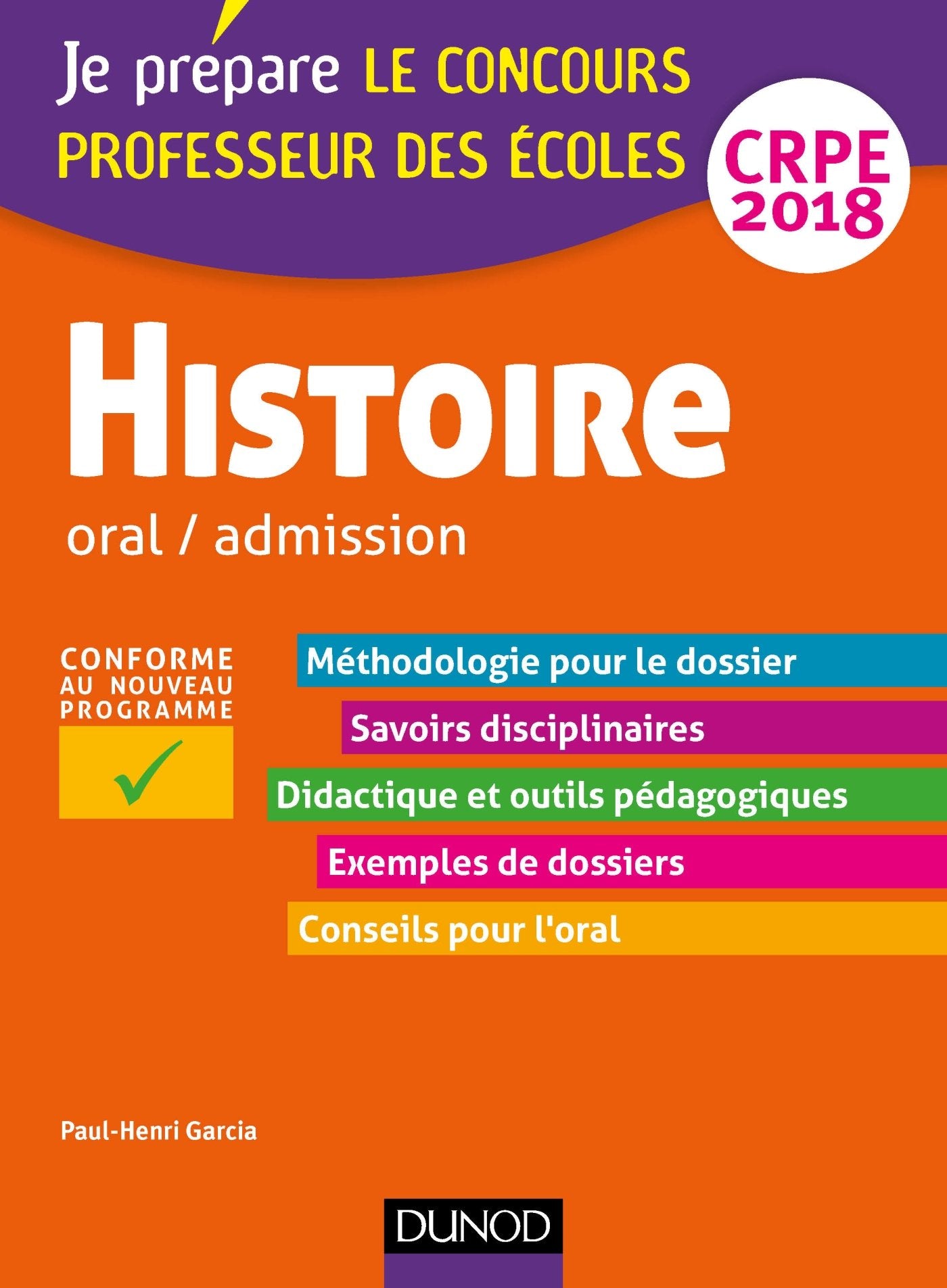 Histoire - Professeur des écoles - Oral / admission - CRPE 2018 (2018): Concours professeur des écoles Books