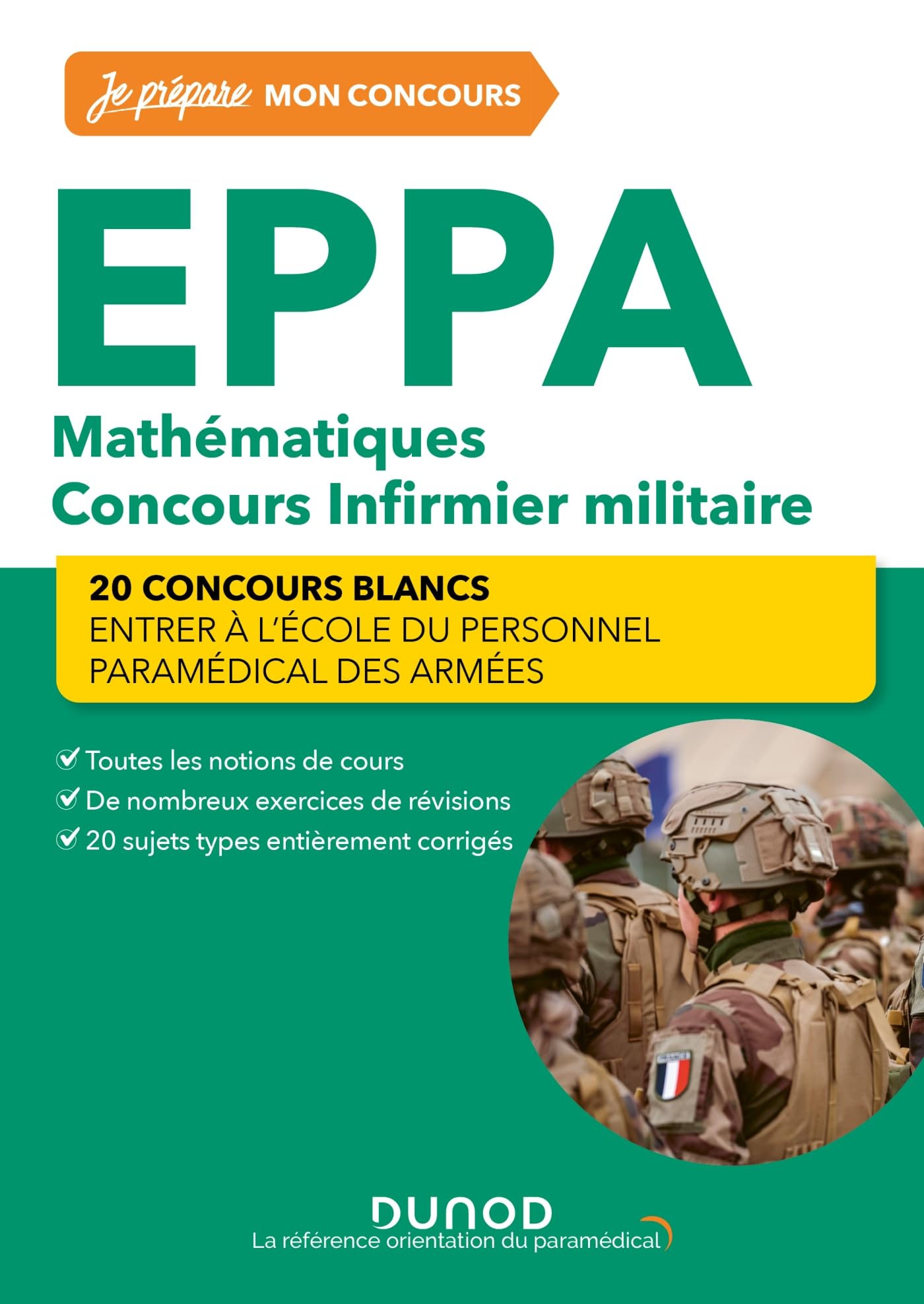 EPPA - Mathématiques - Concours Infirmier militaire - 2e éd.: 20 concours blancs (2023-2024) book