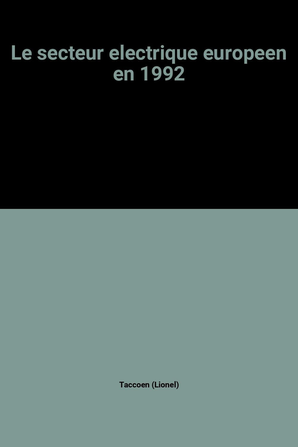 Le secteur electrique europeen en 1992 Books