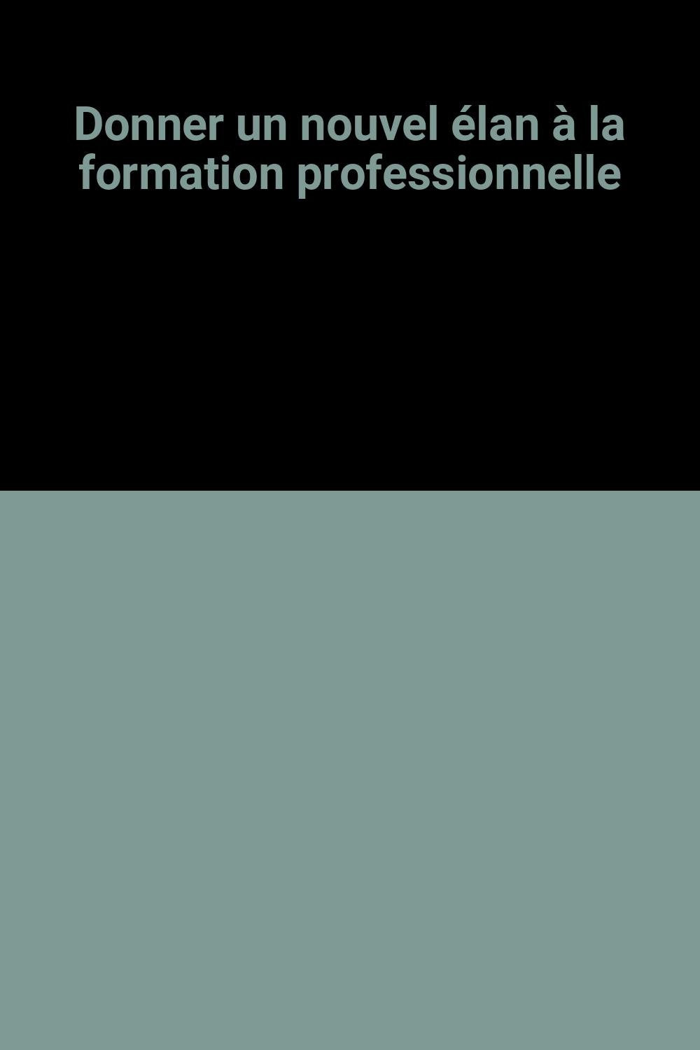 Donner un nouvel élan à la formation professionnelle : rapport au ministre du travail et des affaires sociales Books