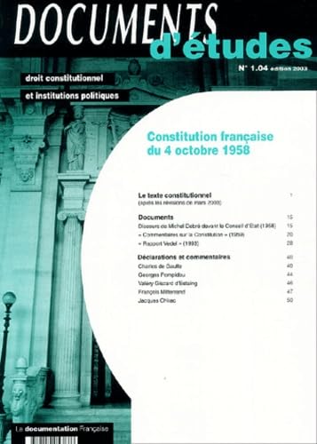 Constitution française du 4 octobre 1958 book