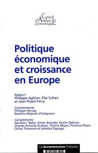 Politique économique et croissance en Europe. book
