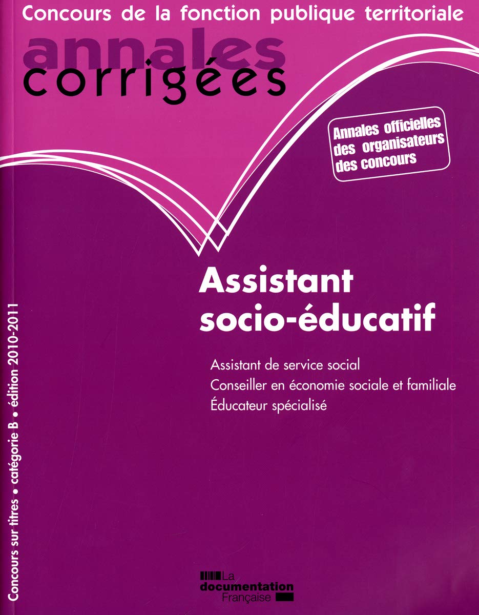 Annales corrigées n°13 assistant socio-educatif book