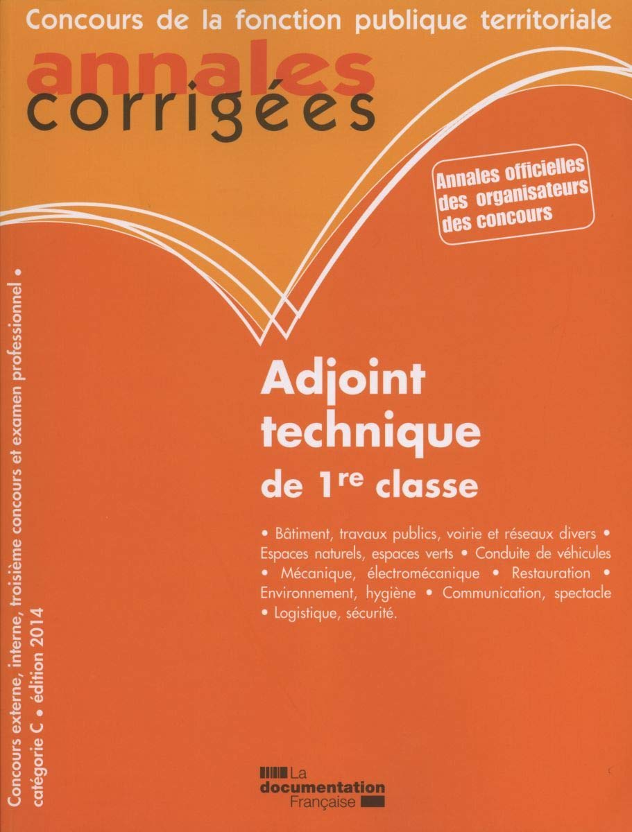 Adjoint technique de 1ere classe book