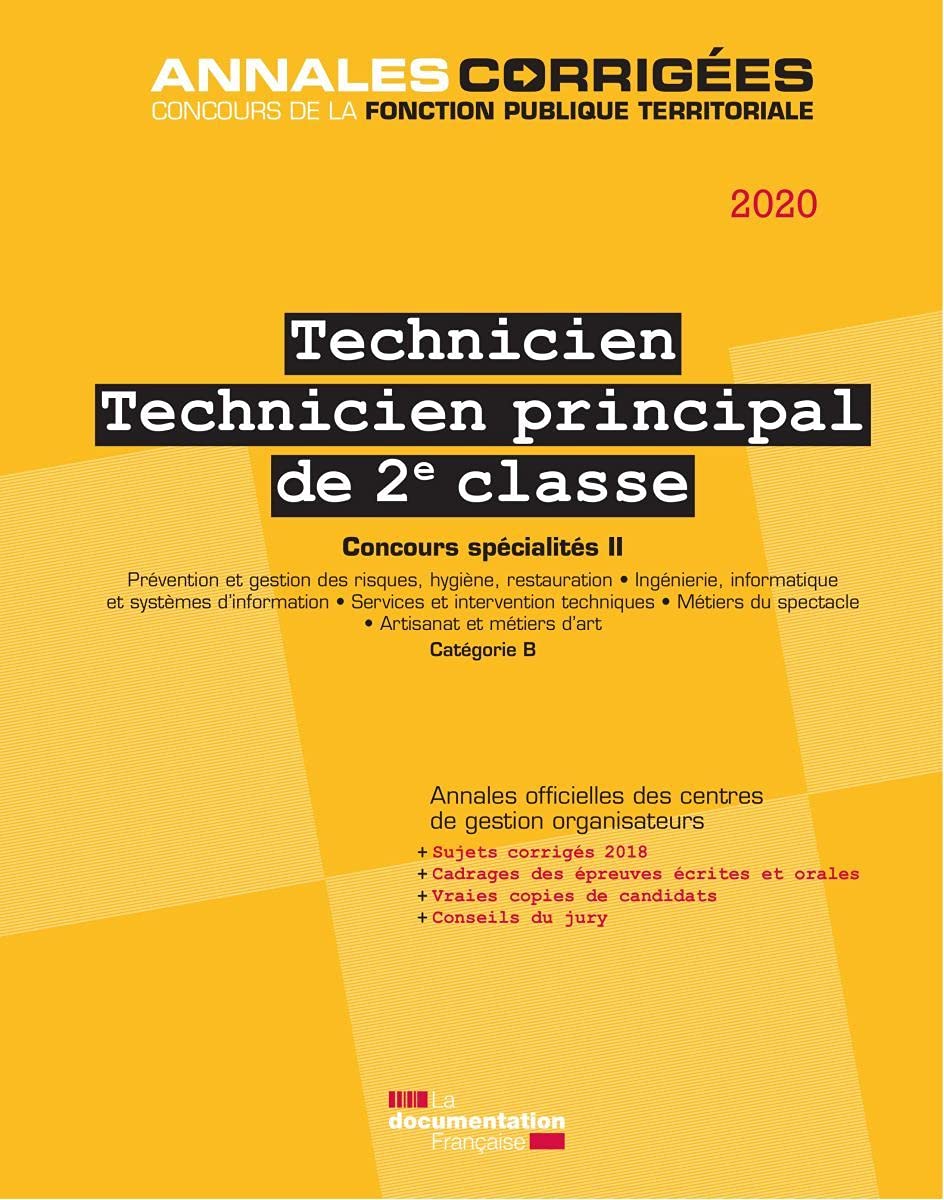 Technicien principal de 2e classe 2020 - Concours spécialité ii Business, Finance & Career