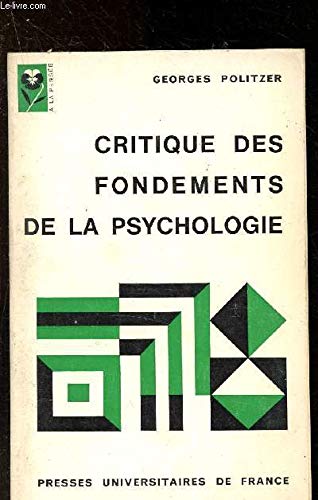 Critique des fondements de la psychologie book