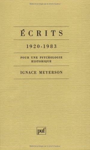 Écrits 1920-1983 : Pour une psychologie historique book