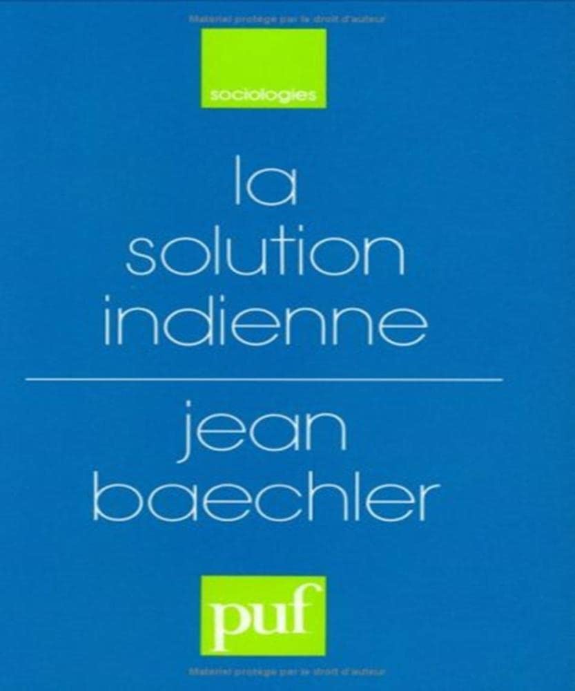 La Solution indienne : essai sur les origines du régime des castes Social Sciences