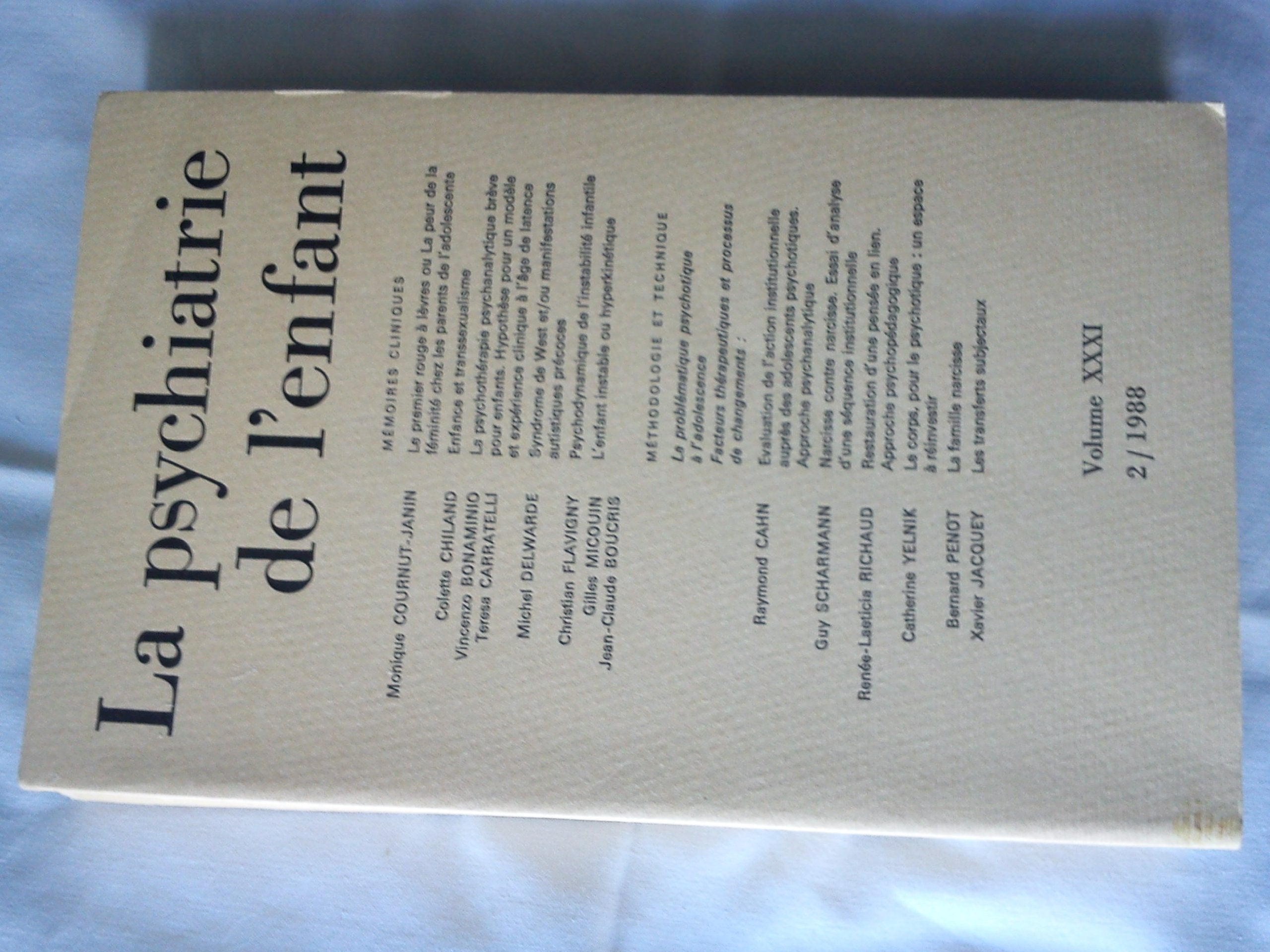 Psychiatrie enfant 1988 n.2 V.31 070996 book