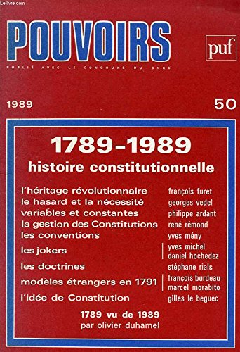Pouvoirs, n° 50. L'Histoire constitutionnelle book