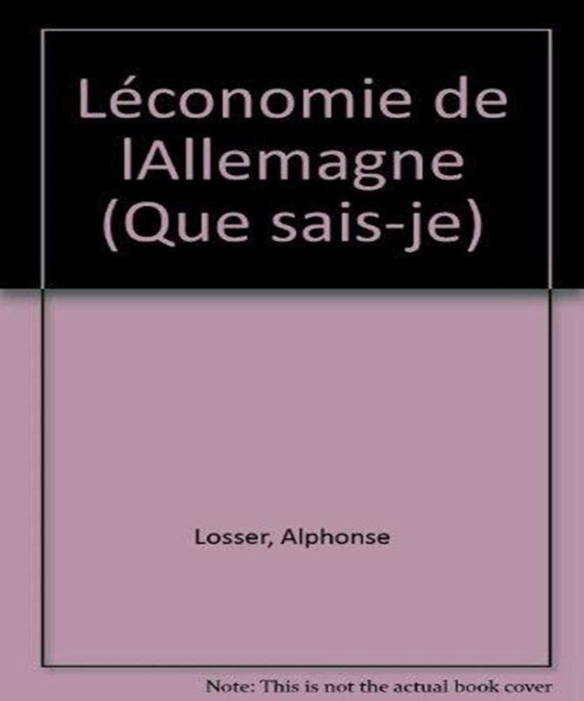 L'économie de l'Allemagne Books