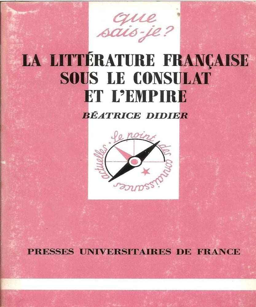 Littérature française sous consulat Books