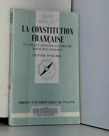 La Constitution française: Français-anglais-allemand-espagnol-italien book
