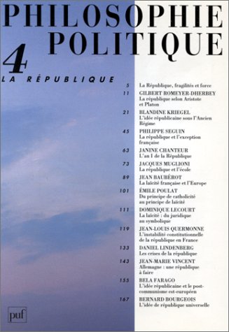 Philosophie politique, n° 4. La République Books