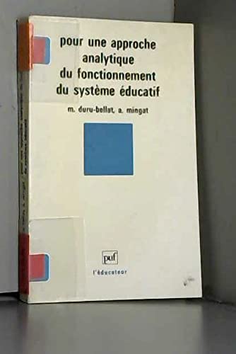 Pour une approche analytique du fonctionnement du système éducatif Education & Training
