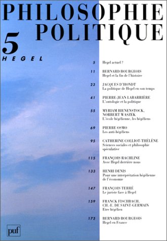 Philosophie Politique n°5 - Hegel book