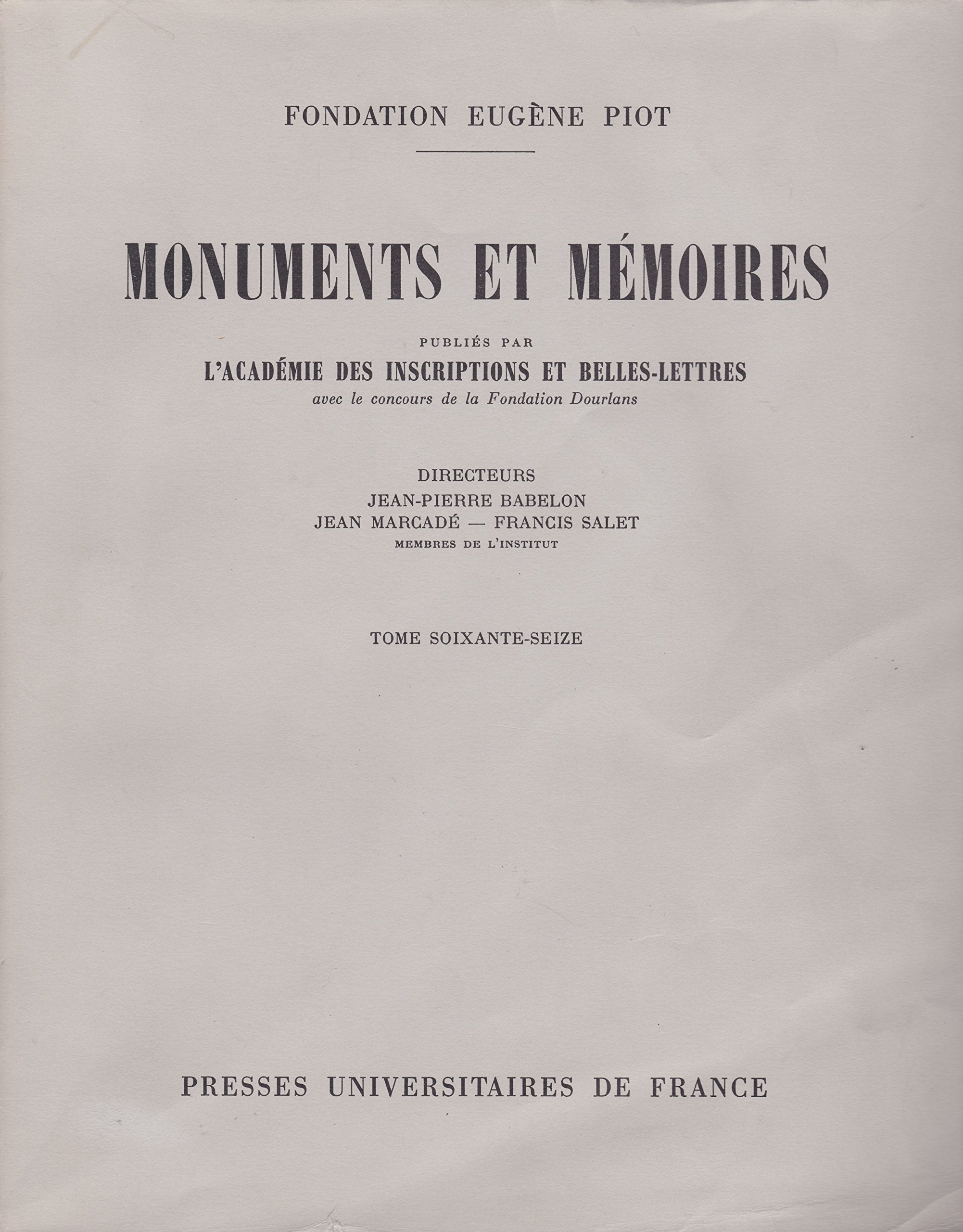 Product Image: Monuments Et Memoires - Tome 76