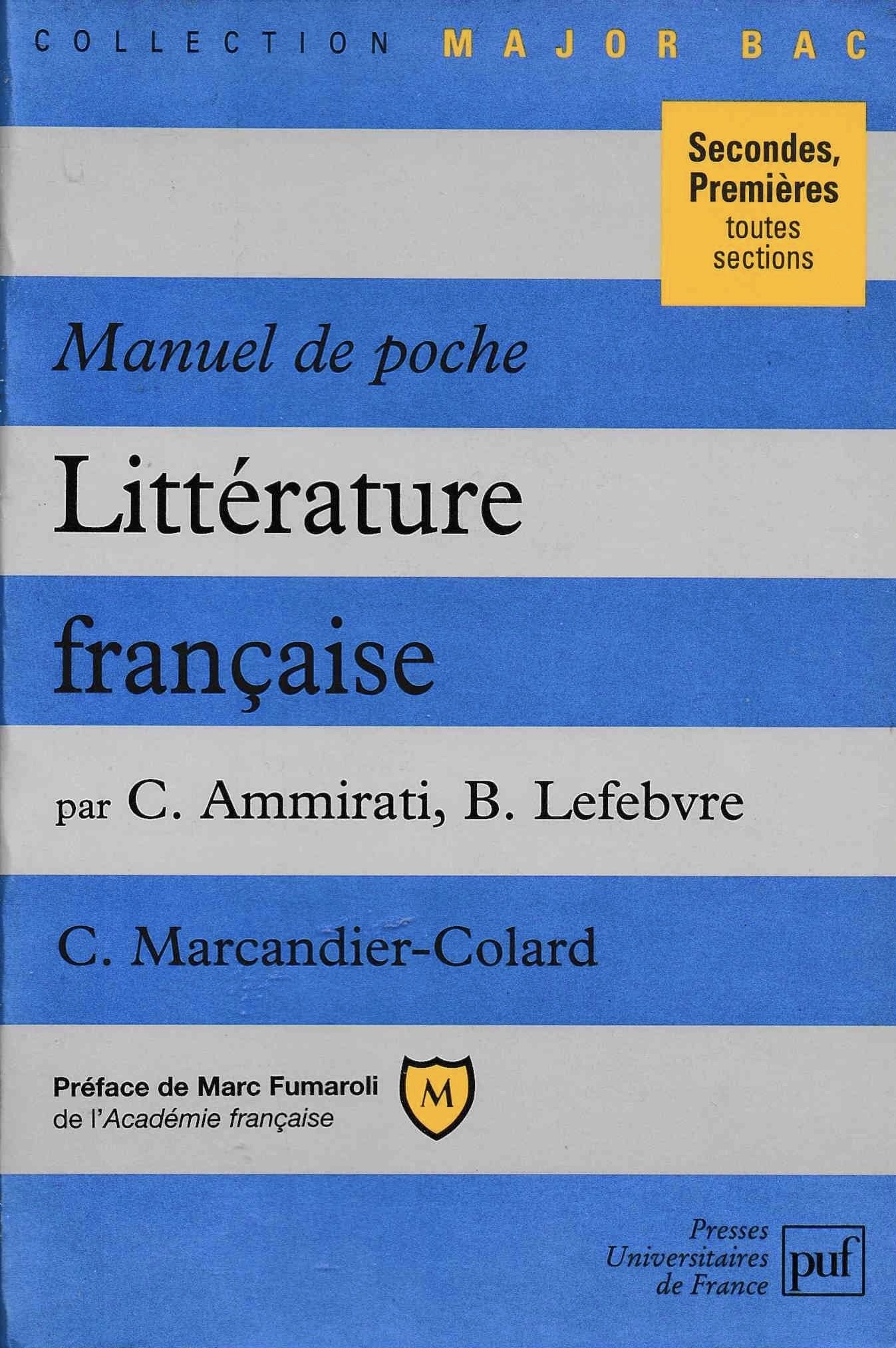 Littérature française. Manuel de poche Business, Finance & Career