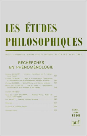 Etudes philosophiques. Recherches en phénoménologie book