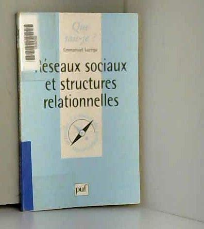 Product Image: Réseaux sociaux et structures relationnelles
