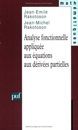 Analyse fonctionnelle appliquée aux équations aux dérivées partielles Mathematics