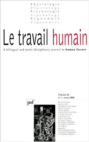 Travail humain, numéro 1, tome 63, 2000 book