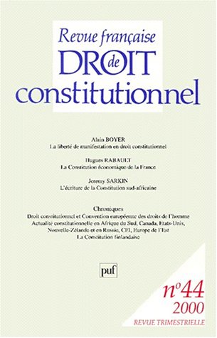 Revue française de droit constitutionnel, n° 44 Law