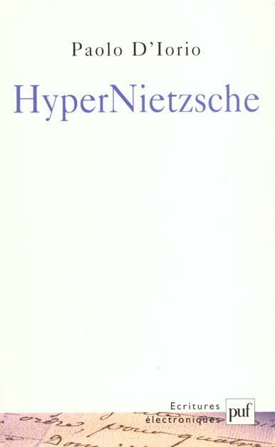 HyperNietzsche : modèle d'un hypertexte savant sur Internet pour la recherche en sciences humaines : questions philosophiques, problèmes juridiques, outils informatiques Philosophy