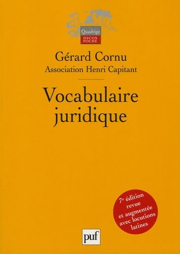 Vocabulaire juridique (7eme edition): ASSOCIATION HENRI CAPITANT Books
