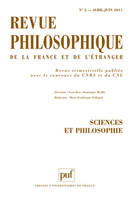 Revue philosophique de la France et de l'étranger, n° 2 (2011). Sciences et philosophie book