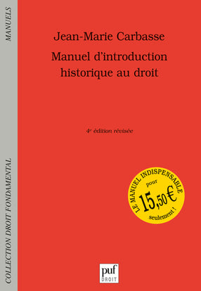 Manuel d'introduction historique au droit Law
