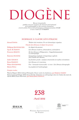 Diogène, n° 238. Hommage à Claude Lévi-Strauss book