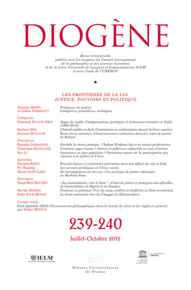 Diogène, n° 239-240. Les frontières de la loi : justice, pouvoirs et politique book