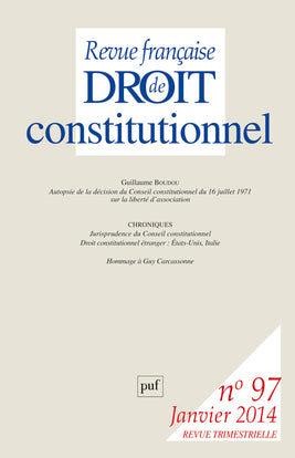 Revue française de droit constitutionnel, n° 97 Law