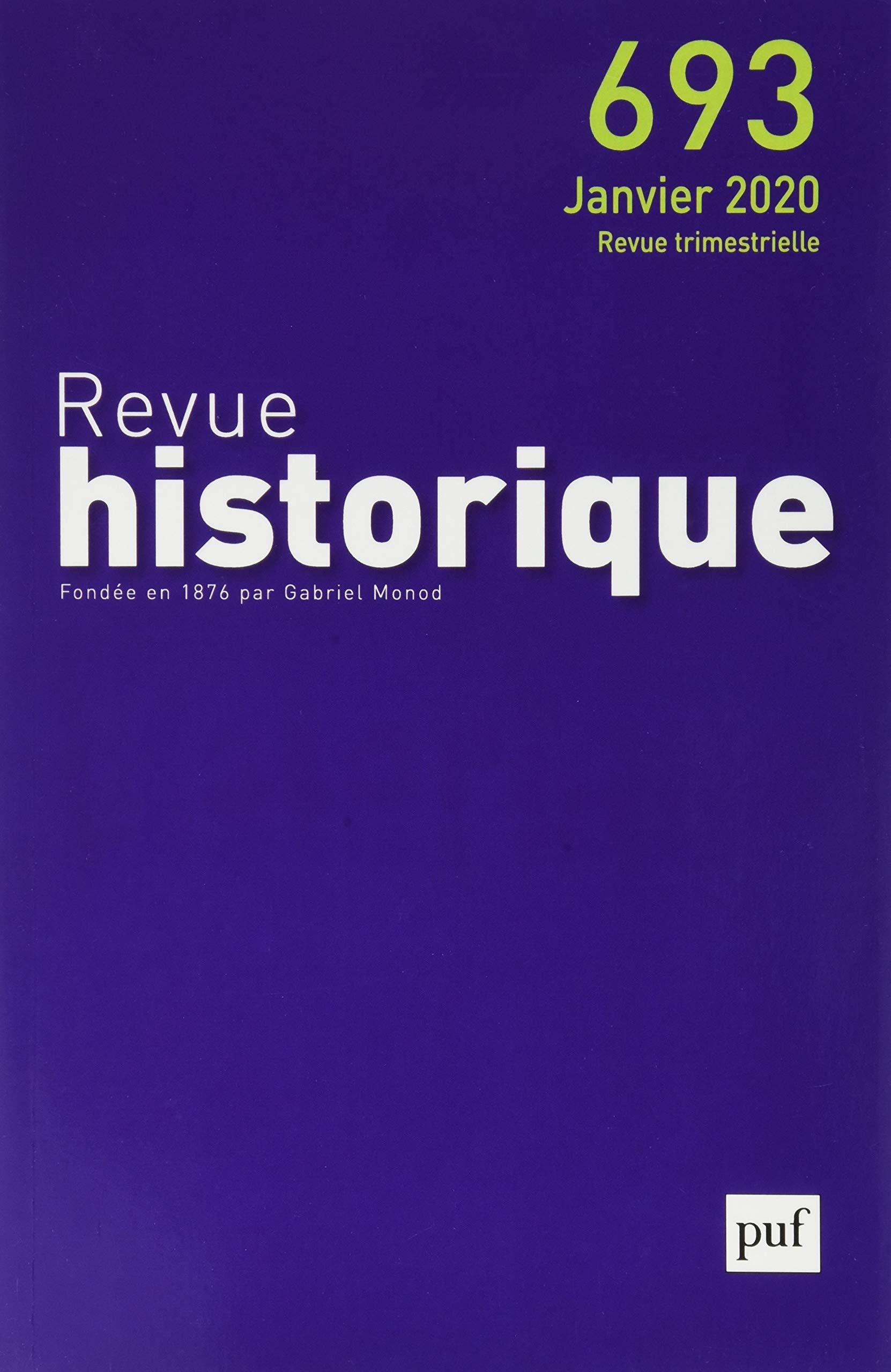 Revue historique n° 693 (2020-1): Varia book