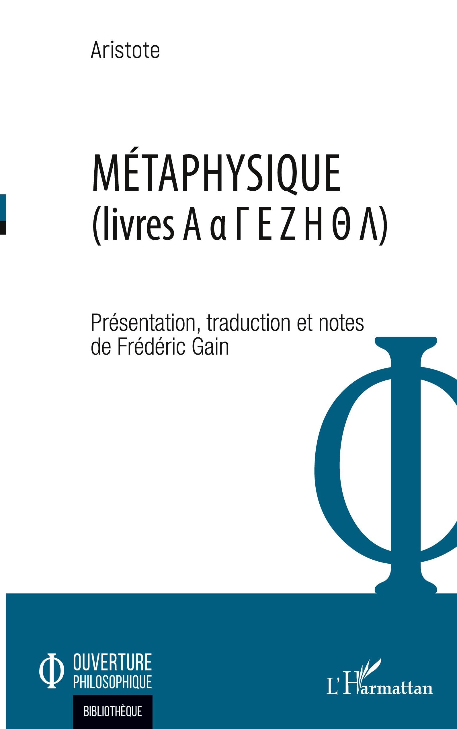 Métaphysique: Livres A a G E Z H T L book
