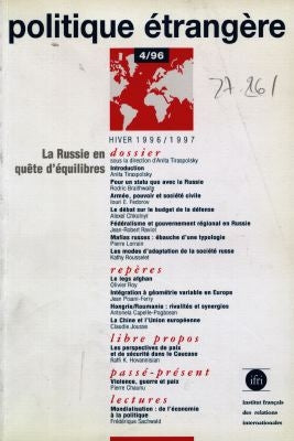 Politique étrangère, n° 4 (1996). La Russie en quête d'équilibres Books