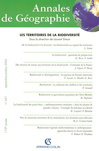 Annales de Géographie n°651 (5/2006): Les territoires de la biodiversité book