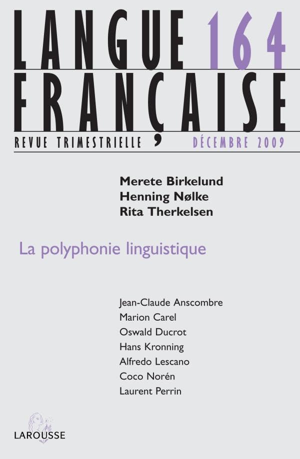 Langue française n° 164 (4/2009): 1/2010 book