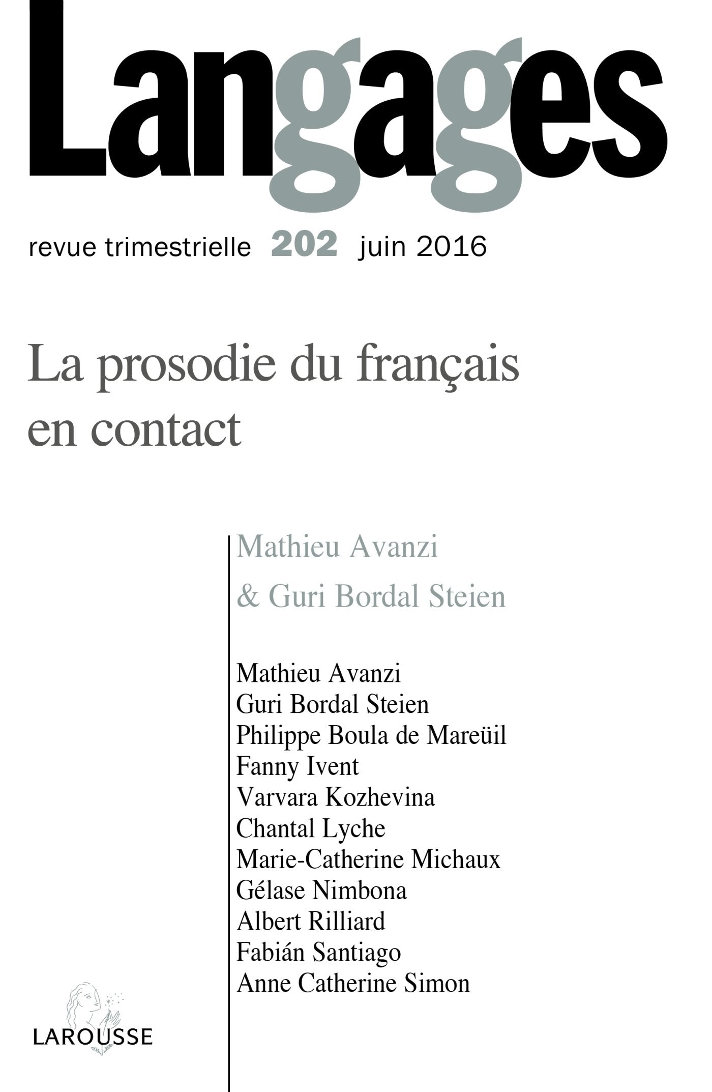 Langages n° 202 (2/2016) La prosodie du français en contact: La prosodie du français en contact book