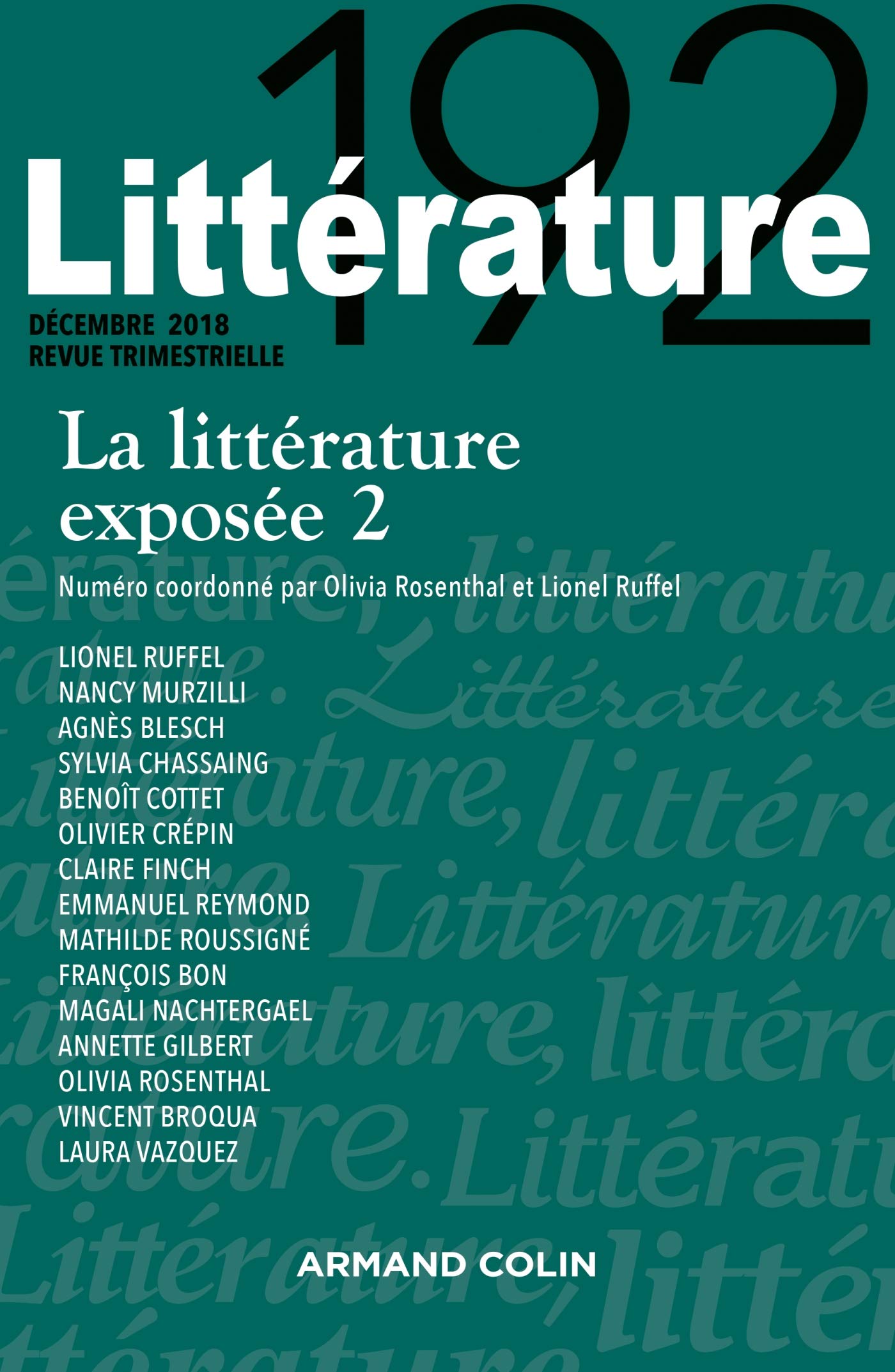 Littérature n° 192: (4/2018) La littérature exposée 2 Books