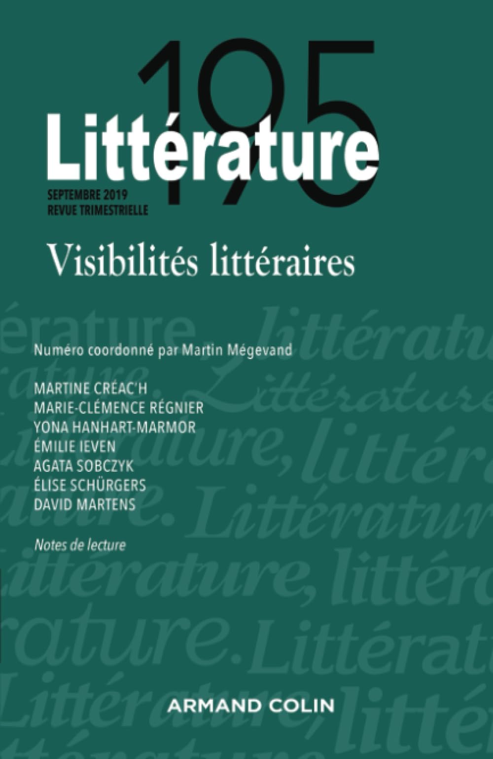 Littérature Nº195 3/2019 Visibilités littéraires: Nº195 3/2019 Visibilités littéraires book