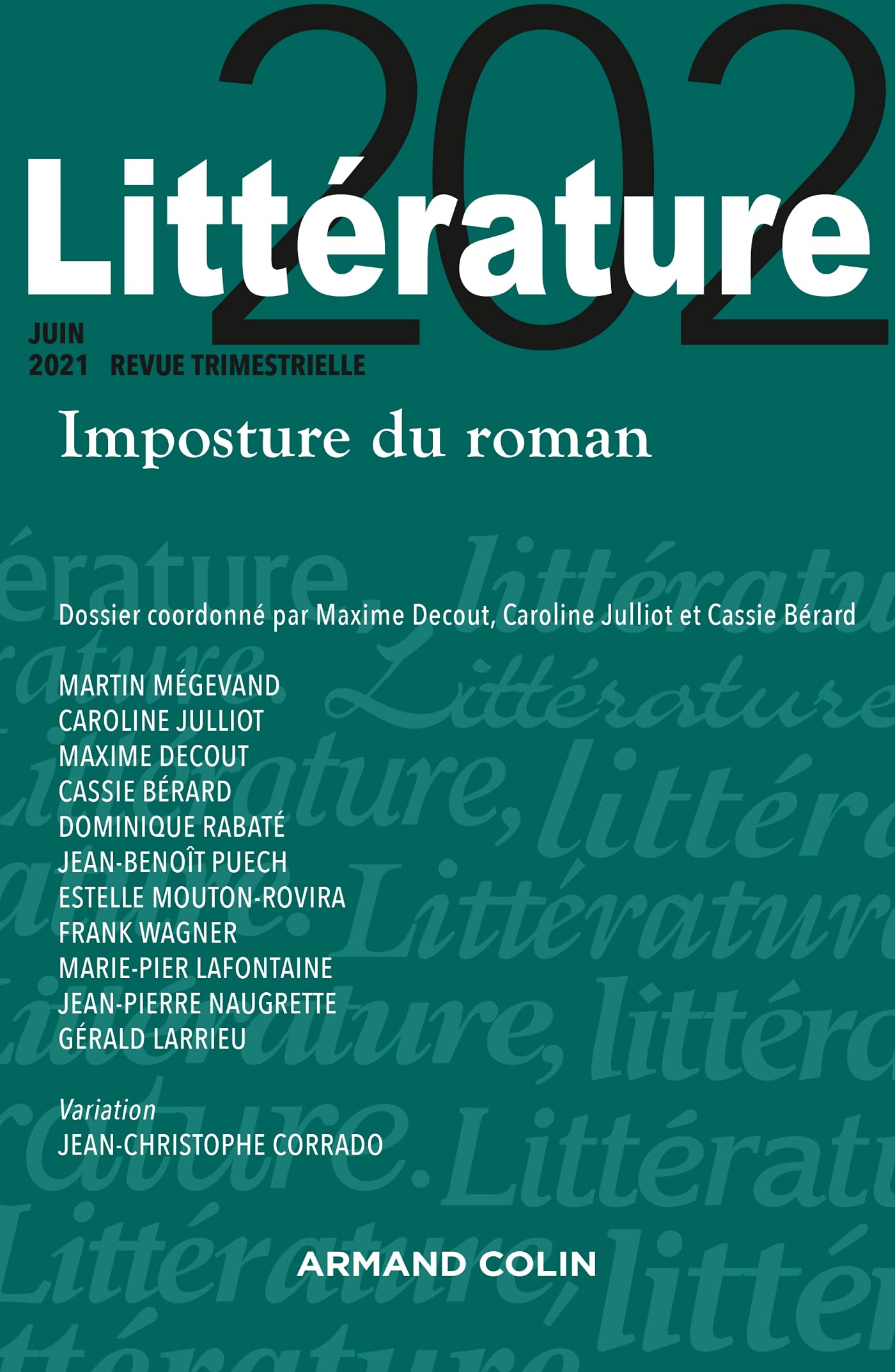 Littérature Nº202 2/2021 Imposture du roman book