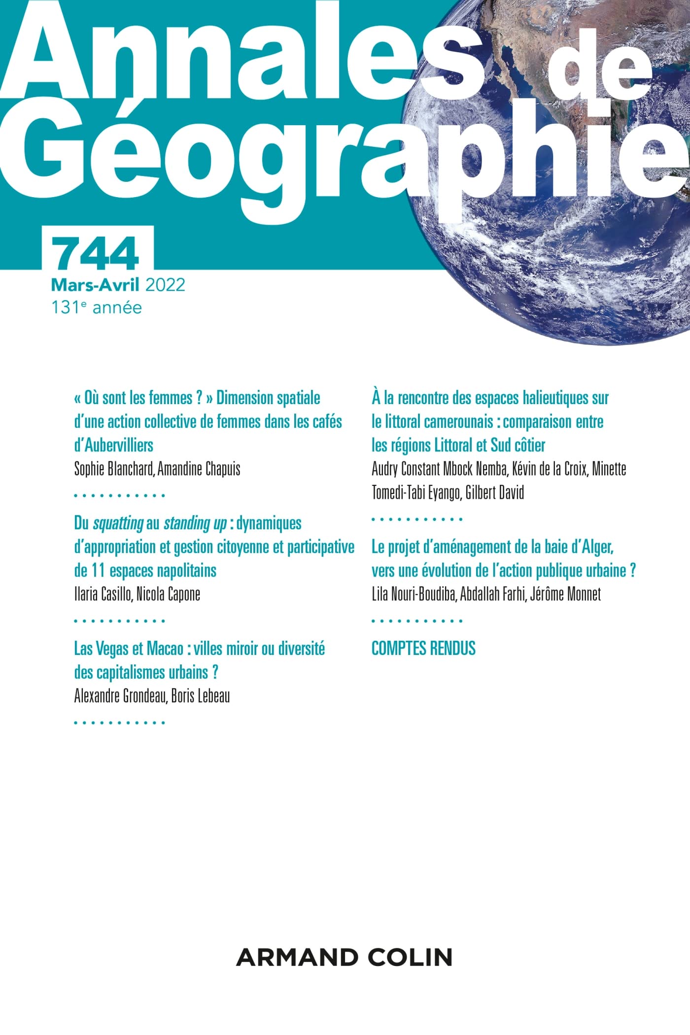 Annales de géographie - N° 744 2/2022 Varia: Varia Geology & Geography