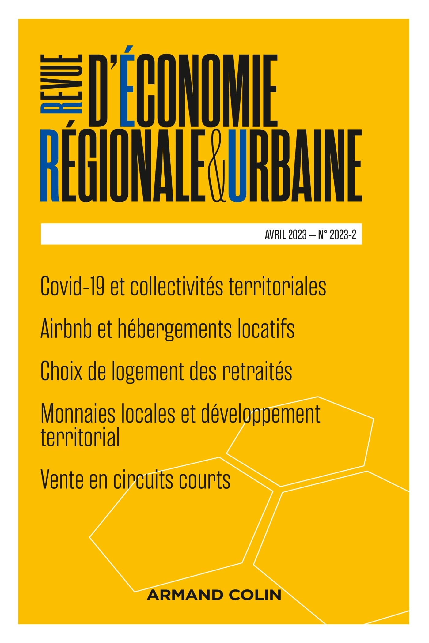 Revue d'économie régionale et urbaine Nº2/2023 book