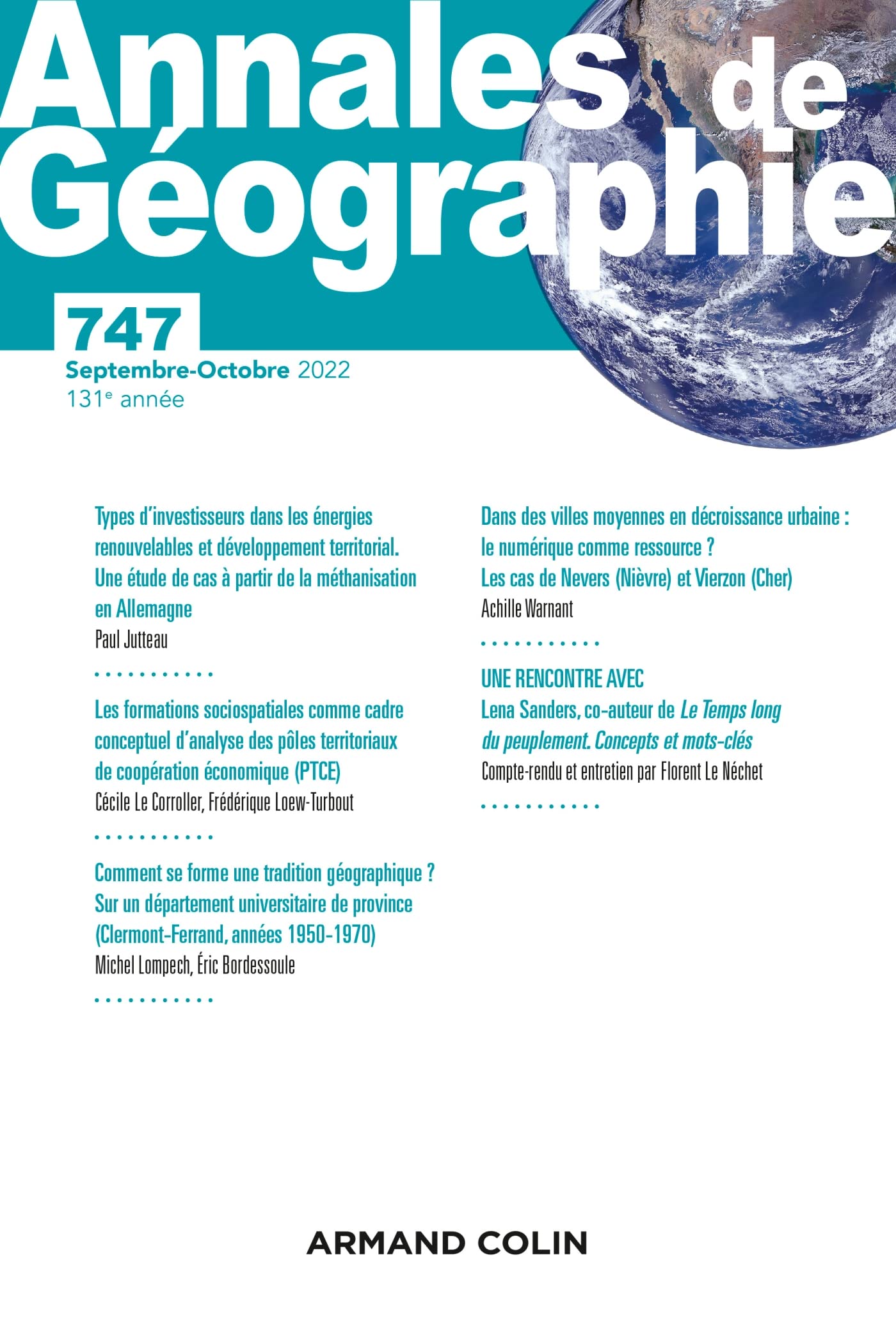 Annales de géographie - N° 747 5/2022: Varia Geology & Geography