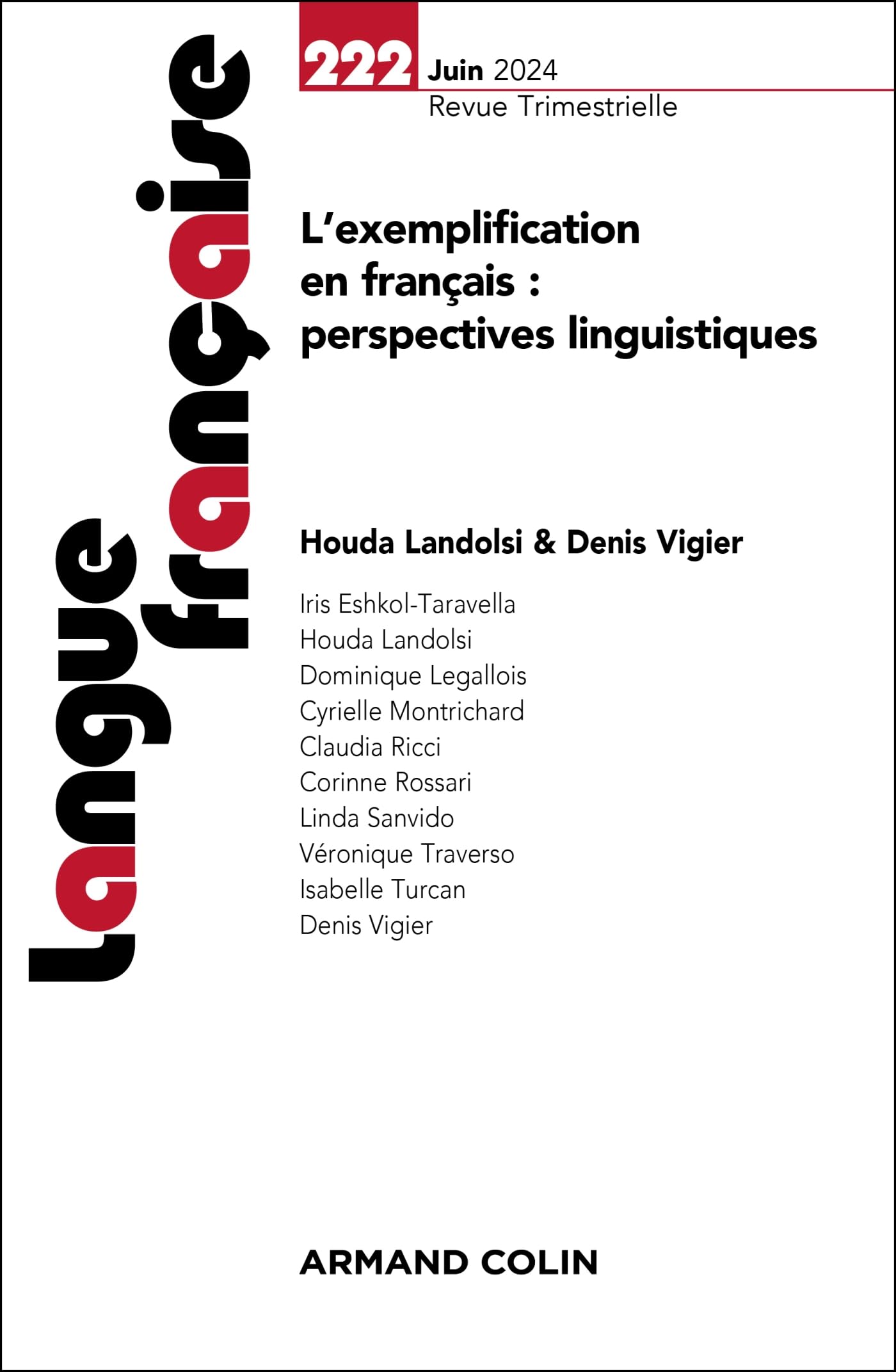 Langue française Nº222 2/2024: L exemplification en français : perspectives linguistiques Books