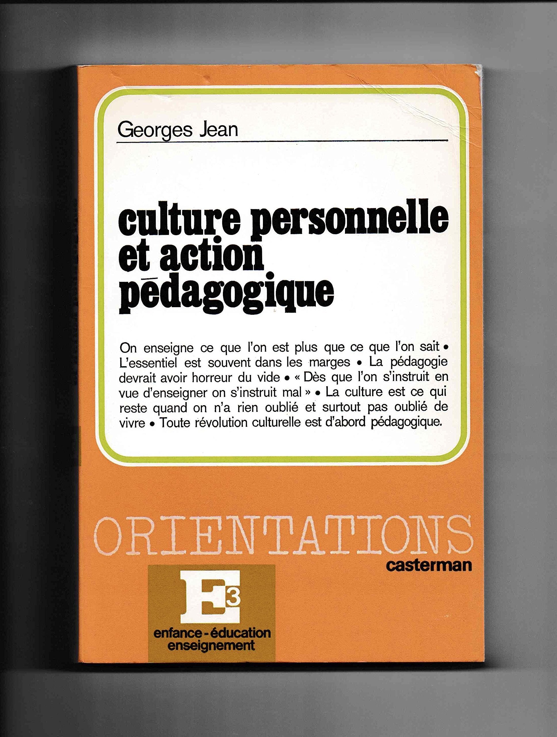 Culture personnelle et action pédagogique Books