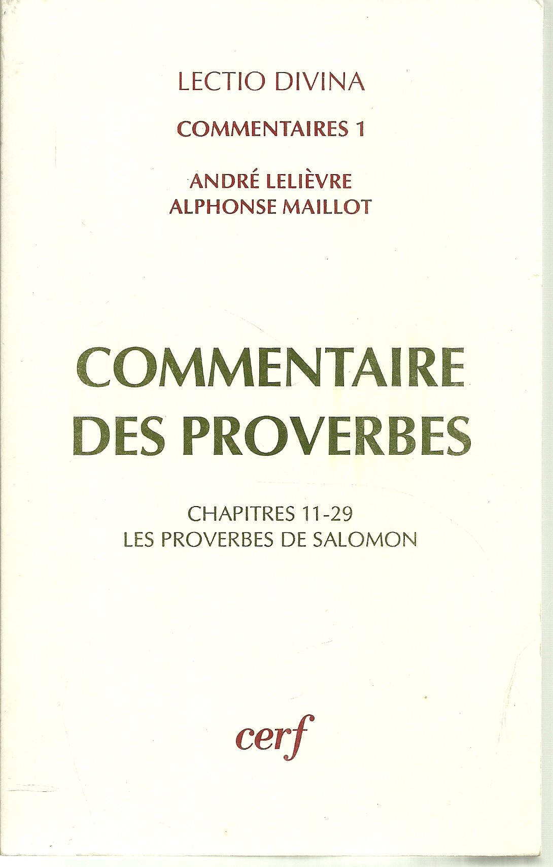 Product Image: Commentaire des Proverbes, I