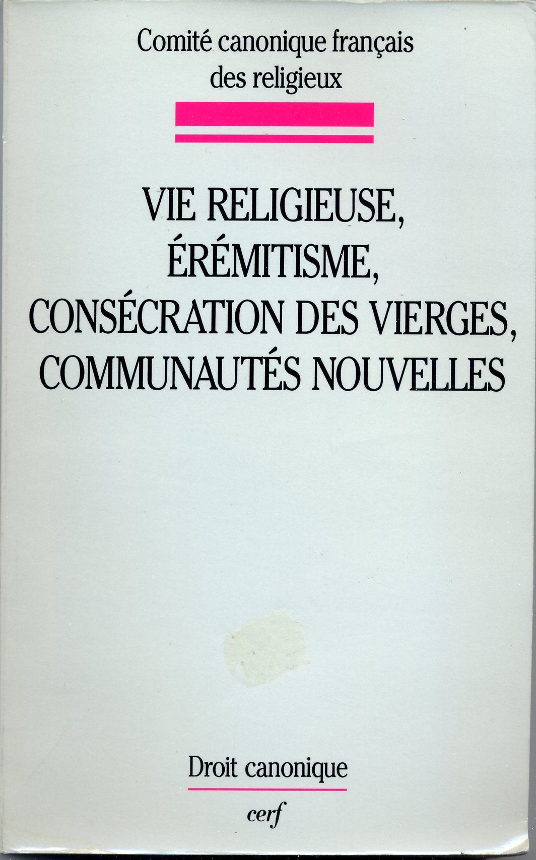 Vie religieuse, érémitisme, consécration des vierges, communautés nouvelles book